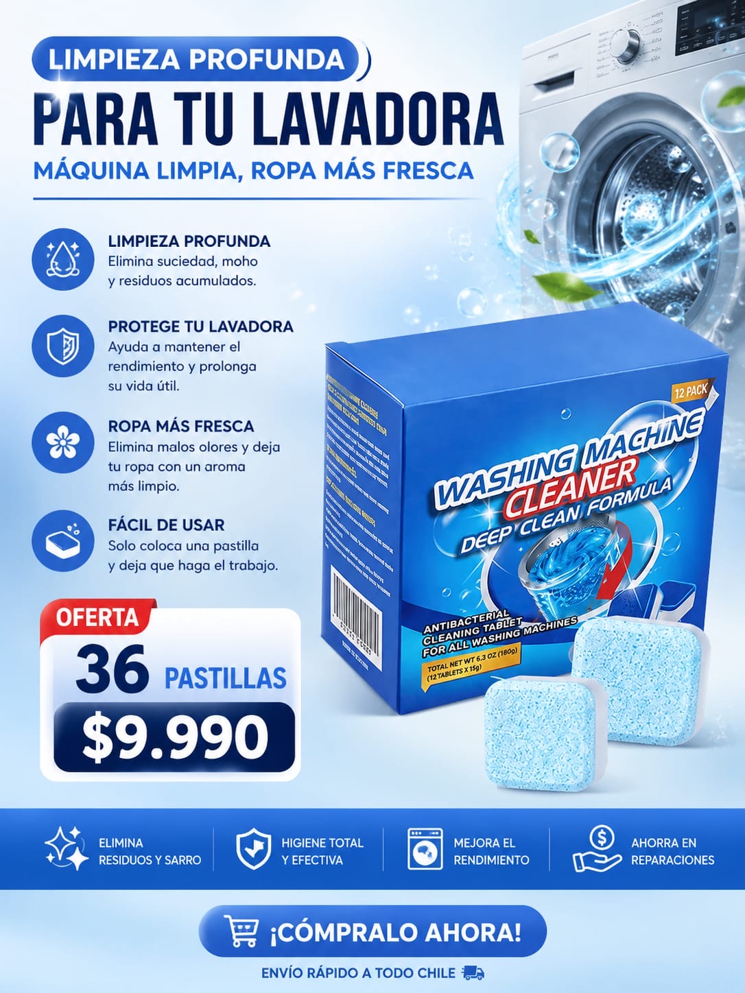 PASTILLAS LIMPIA LAVADORA